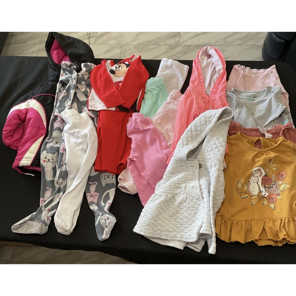 Mixed Brands 15pc Clothes Lot Girls 18M Multicolor Disney Fall Winter Layette